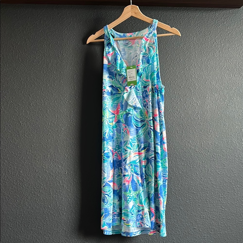 Lilly Pulitzer Shay Dress. New With Tags. Tropical Print Sleeveless Dress